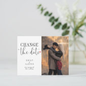 Minimalistisches modernes Schwarz verändert das Da Einladungspostkarte (Stehend Vorderseite)