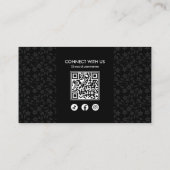 Minimalistisches, modernes Schwarz Visitenkarte (Rückseite)