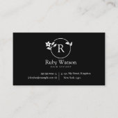 Minimalistisches, modernes Schwarz Visitenkarte (Vorderseite)