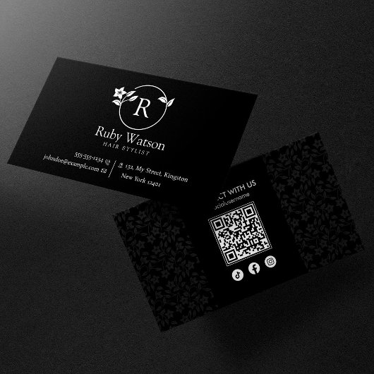 Minimalistisches, modernes Schwarz Visitenkarte