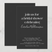 Minimalistisches modernes Schwarz-Weiß-Brautparty Einladung (Vorne/Hinten)