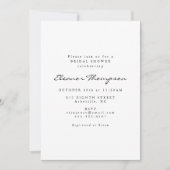 Minimalistisches modernes Schwarz-Weiß-Brautparty Einladung (Vorderseite)