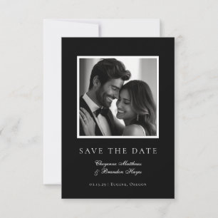 Minimalistisches modernes Schwarz-Weiß-elegantes F Save The Date