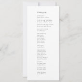 Minimalistisches modernes Schwarz-Weiß-Hochzeitspr (Rückseite)