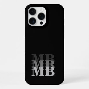 Minimalistisches modernes schwarzes Initial-Monogr iPhone 16 Pro Max Hülle