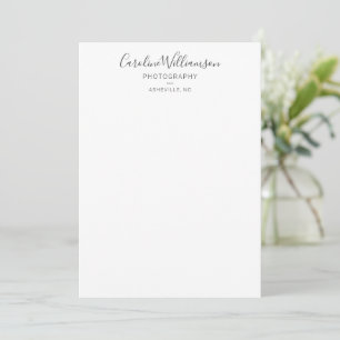 Minimalistisches modernes schwarzes Schriftcustom- Mitteilungskarte