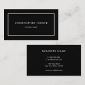 Minimalistisches modernes Schwarzweiss Visitenkarte (Vorne/Hinten)