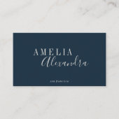 Minimalistisches, modernes Script Boho Chic Navy B Visitenkarte (Vorderseite)