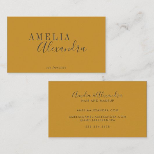 Minimalistisches, modernes Script Boho Custom Yell Visitenkarte (Vorne/Hinten)