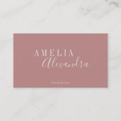 Minimalistisches, modernes Script Dusty Rose Boho Visitenkarte (Vorderseite)