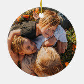 Minimalistisches modernes Script Feliz Navidad Fot Keramik Ornament (Hinten)