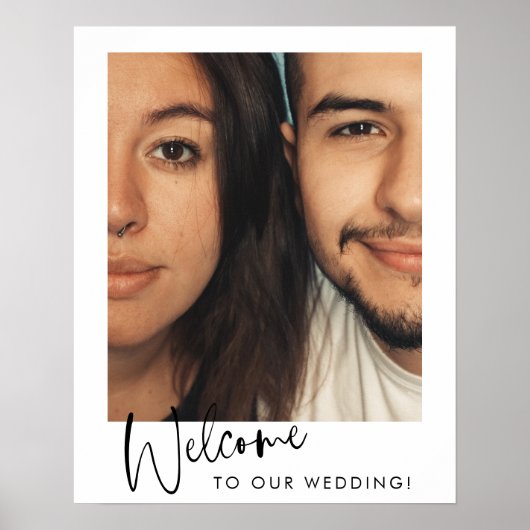 Minimalistisches modernes Script-Foto Willkommen b Poster (Vorne)