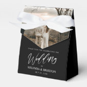 Minimalistisches, modernes Script-Hochzeitschwarz- Geschenkschachtel (Vorderseite)