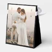 Minimalistisches, modernes Script-Hochzeitschwarz- Geschenkschachtel (Rückseite)