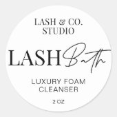 Minimalistisches, modernes Script-Logo Lash Bath C Runder Aufkleber (Vorderseite)