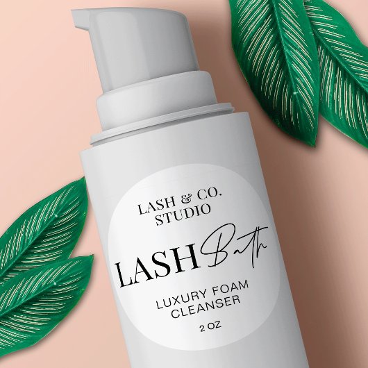 Minimalistisches, modernes Script-Logo Lash Bath C Runder Aufkleber