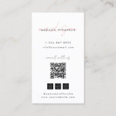 Minimalistisches, modernes Script QR Code Social M Visitenkarte (Rückseite)