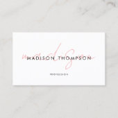 Minimalistisches, modernes Script QR Code Social M Visitenkarte (Vorderseite)