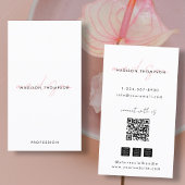Minimalistisches, modernes Script QR Code Social M Visitenkarte