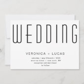 Minimalistisches, modernes Script, Schwarz und Wei Einladung (Vorderseite)