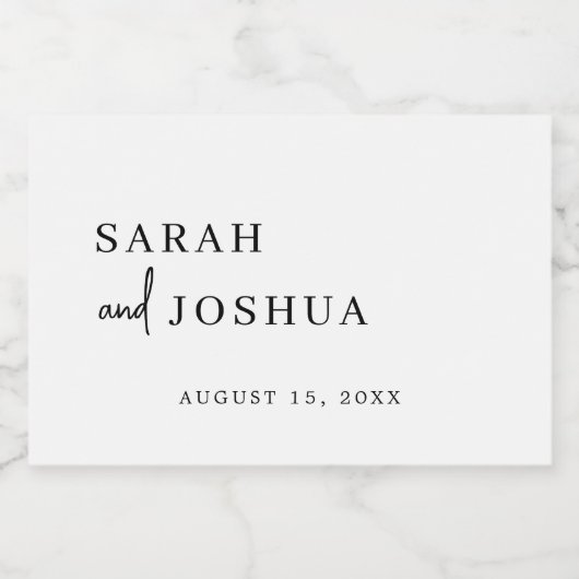 Minimalistisches, modernes Script, Schwarz und Wei Schaumweinetikett (Einzelnes Label)