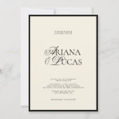 Minimalistisches, modernes Script Schwarz und Weiß Einladung (Vorderseite)