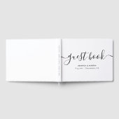 Minimalistisches, modernes Script Schwarz und Weiß Gästebuch (Voll)