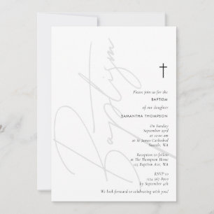 Minimalistisches, modernes Script-Taufen Christeni Einladung