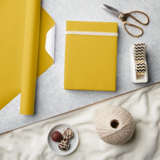 Minimalistisches modernes Senfgelb Geschenkpapier (Kunsthandwerk)