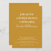 Minimalistisches modernes Senfgelbes Brautparty Einladung (Vorne/Hinten)