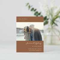 Minimalistisches modernes Sienna Brown Foto Save t