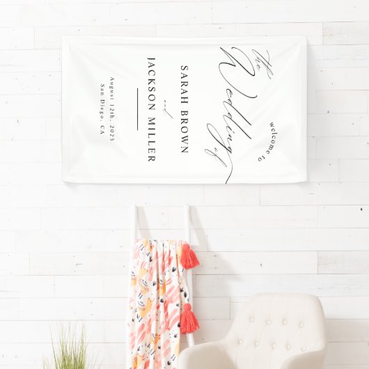 Minimalistisches, modernes Skript Einfache Hochzei Banner (Insitu)