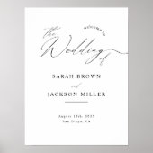 Minimalistisches, modernes Skript Einfache Hochzei Poster (Vorne)