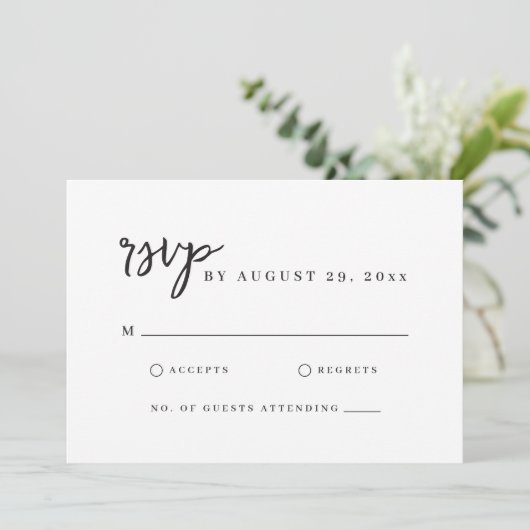 Minimalistisches, modernes Skript Einfache weiße R Karte (Stehend Vorderseite)