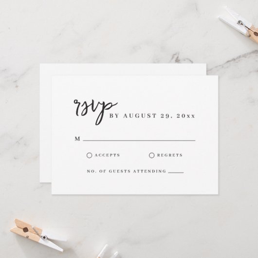 Minimalistisches, modernes Skript Einfache weiße R Karte (Vorderseite/Rückseite Beispiel)