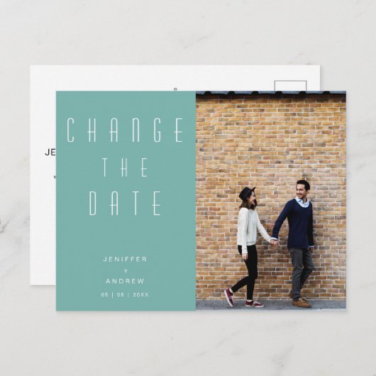 Minimalistisches modernes Skript-Foto ändert das D Postkarte (Vorne/Hinten)