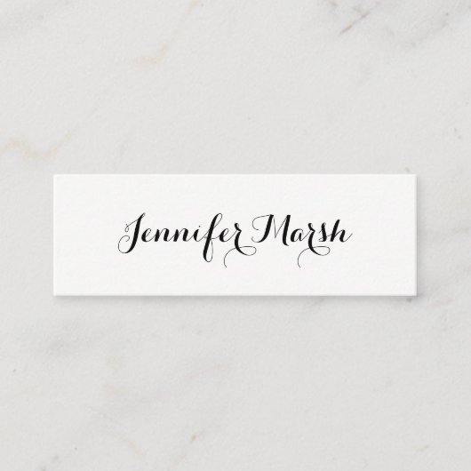 Minimalistisches modernes Skript Mini Visitenkarte (Vorderseite)