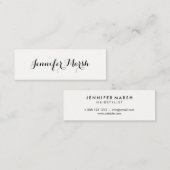 Minimalistisches modernes Skript Mini Visitenkarte (Vorne/Hinten)