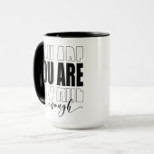 Minimalistisches, modernes Skript Tasse (Vorderseite Links)