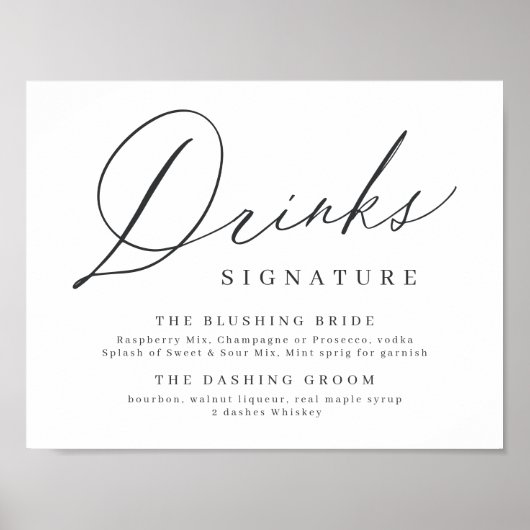 Minimalistisches, modernes Skriptsignaturzeichen Poster (Vorne)