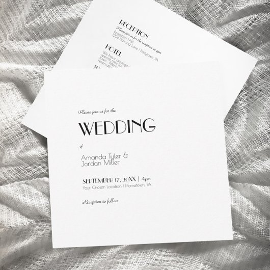 Minimalistisches, modernes Square Art Deco Einladung