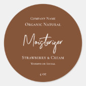 Minimalistisches, modernes, stilvolles braunes Pro Runder Aufkleber (Vorderseite)