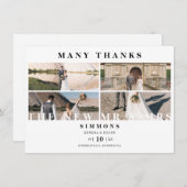 Minimalistisches modernes Trendy Collage Wedding 4 Dankeskarte (Vorne/Hinten)