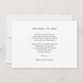 Minimalistisches modernes Trendy Collage Wedding 4 Dankeskarte (Rückseite)