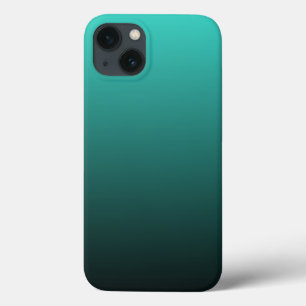 Minimalistisches modernes Türkis-Schwarz-Ombre Case-Mate iPhone Hülle