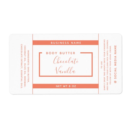 Minimalistisches, modernes Typografie-Etikett (Vorne)