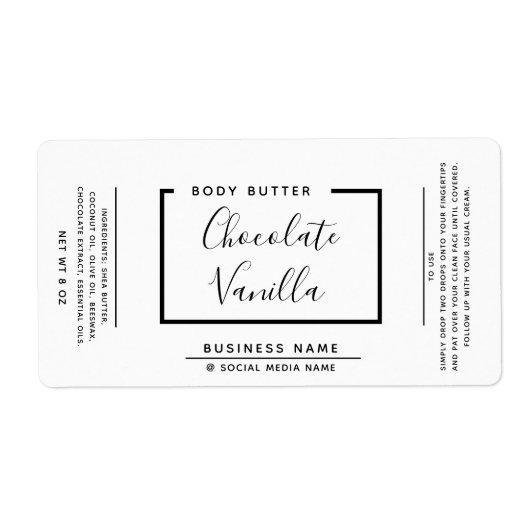 Minimalistisches, modernes Typografie-Etikett (Vorne)