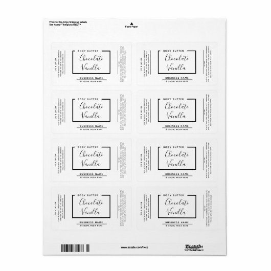 Minimalistisches, modernes Typografie-Etikett (Vorne)