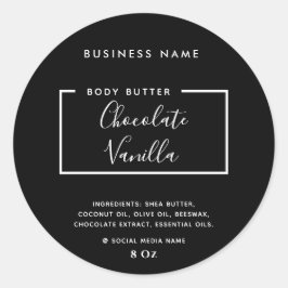 Minimalistisches, modernes Typografie-Schwarzprodu Runder Aufkleber