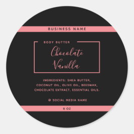 Minimalistisches, modernes Typografie-Schwarzprodu Runder Aufkleber